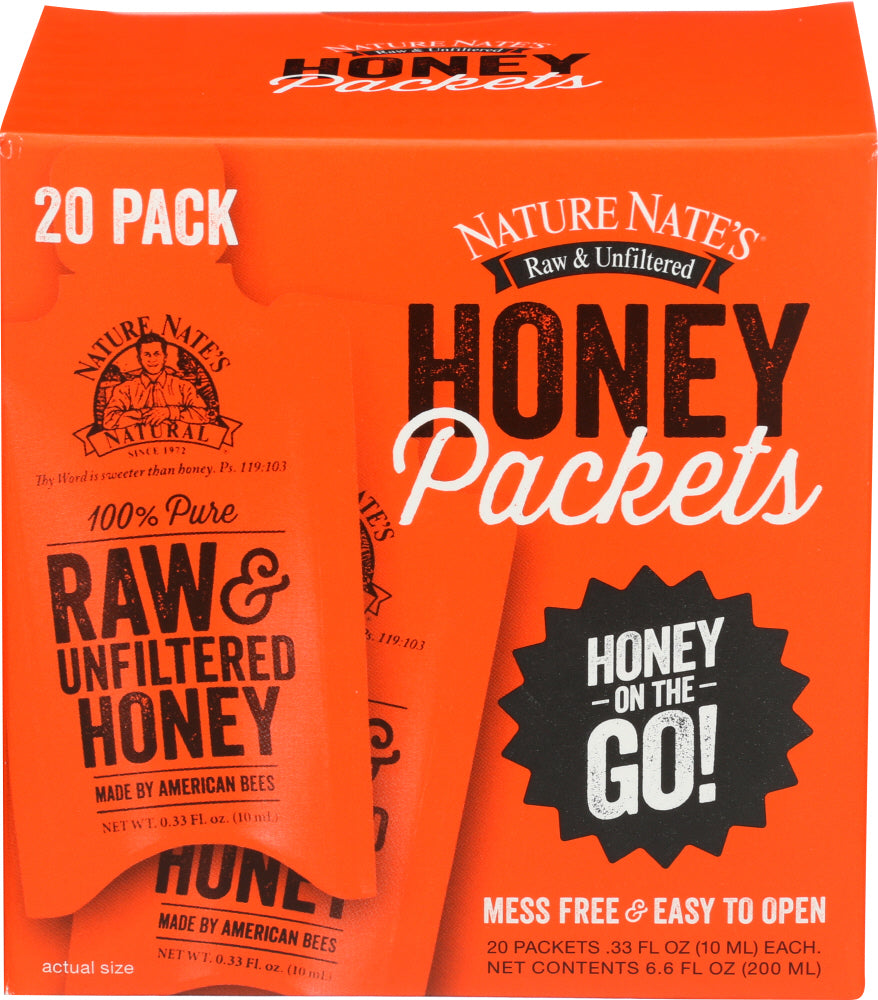 Nature Nates Raw & Unfiltered Honey Packets - 20 pack