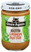 Once Again Unsalted Cashew Butter (16 oz / 454 g)
