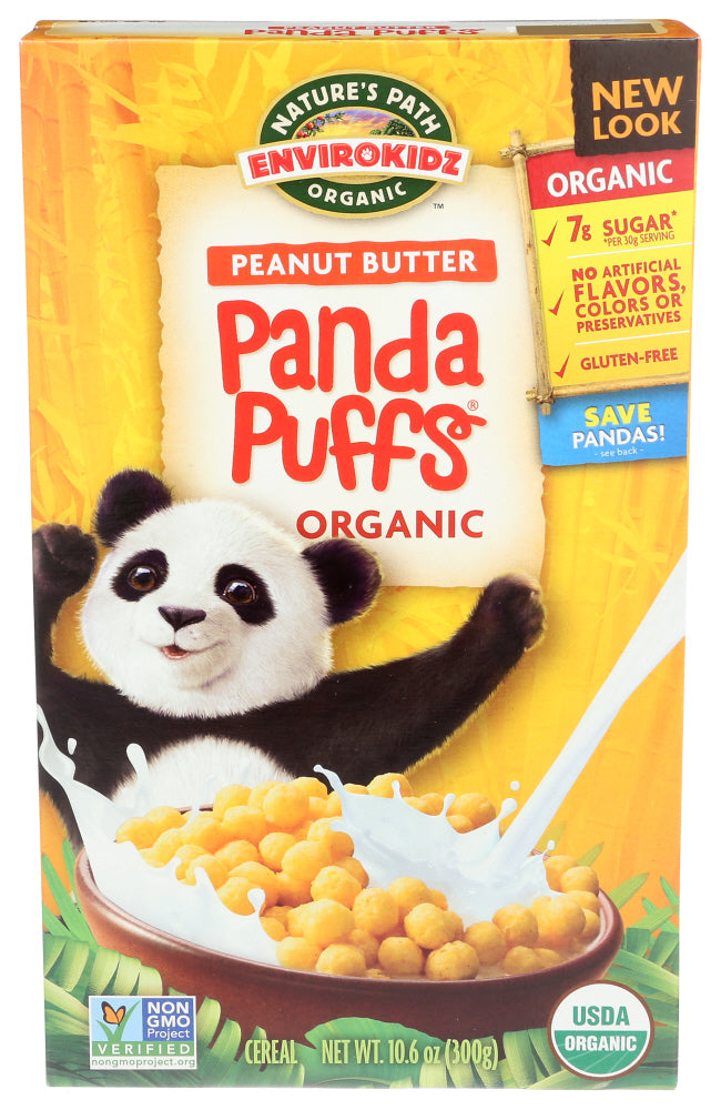 Nature's Path Organic Peanut Butter Panda Puffs Kids Cereal - 10.6 oz