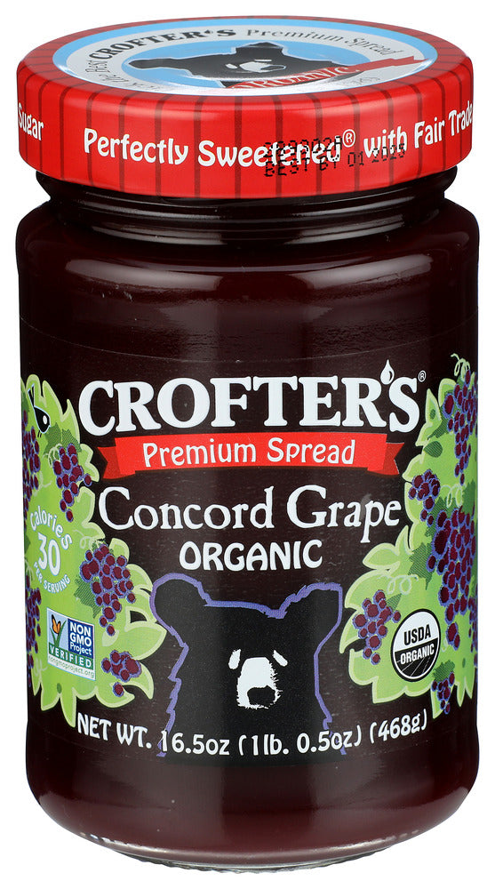 Crofter’s Organic Concord Grape Fruit Spread – Family Size (16.5 oz / 468 g)