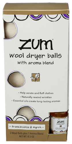 Zum Wool Dryer Balls – Frankincense & Myrrh (8.5 oz)