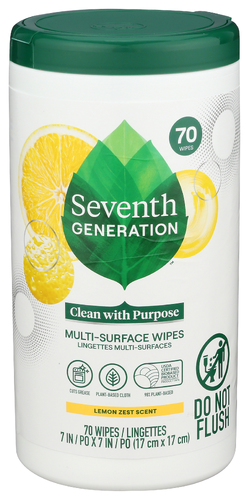 Seventh Generation Multi-Surface Wipes – Lemon (70 Count)