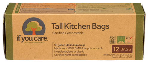 If You Care Compostable Tall Kitchen Bags – 13 Gallon (12 Bags)
