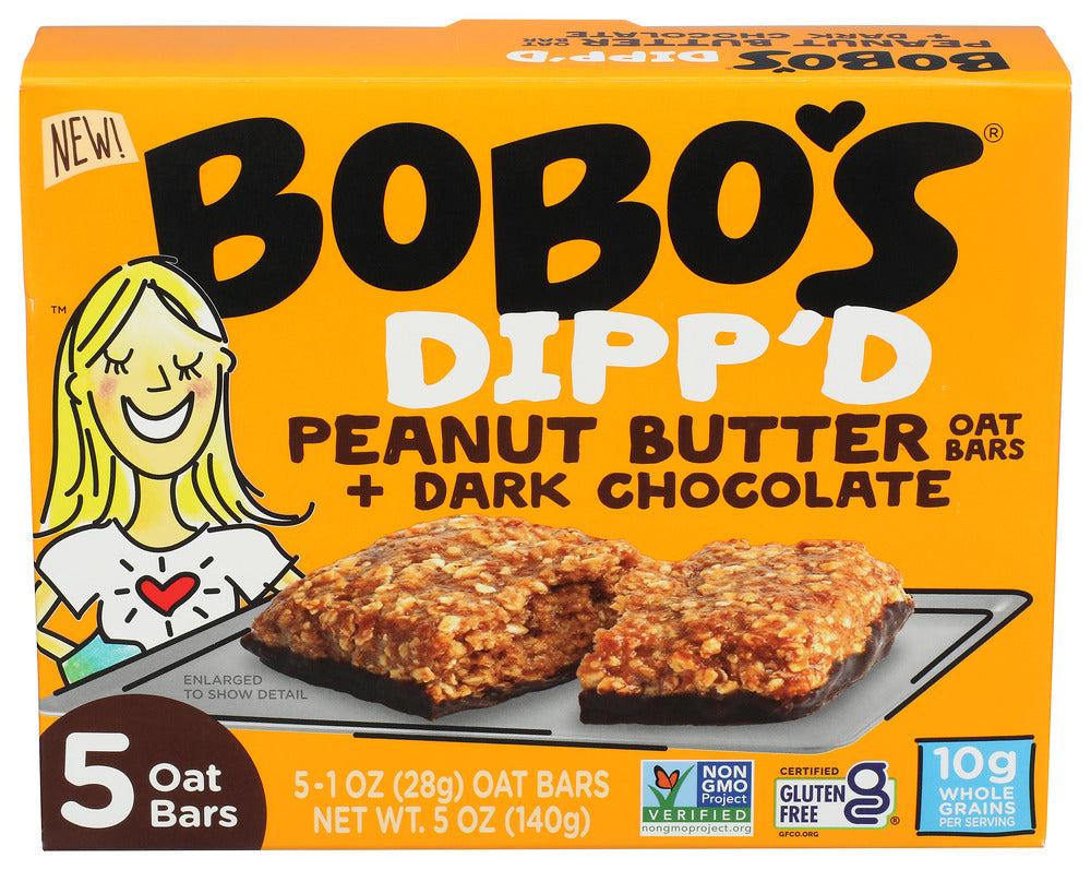 Bobo's Dipp'd Peanut Butter + Dark Chocolate Oat Bars - 5 oz