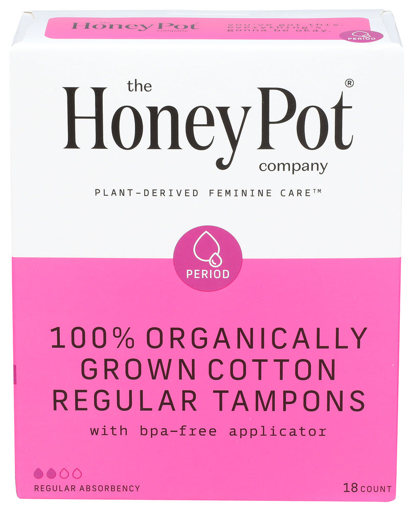 The Honey Pot Company Regular Tampons – Organic Cotton (18 Count)