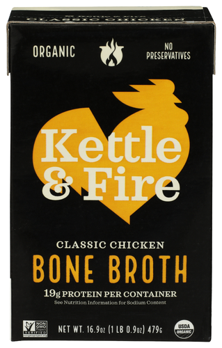 Kettle & Fire Organic Classic Chicken Bone Broth - 16.9 oz