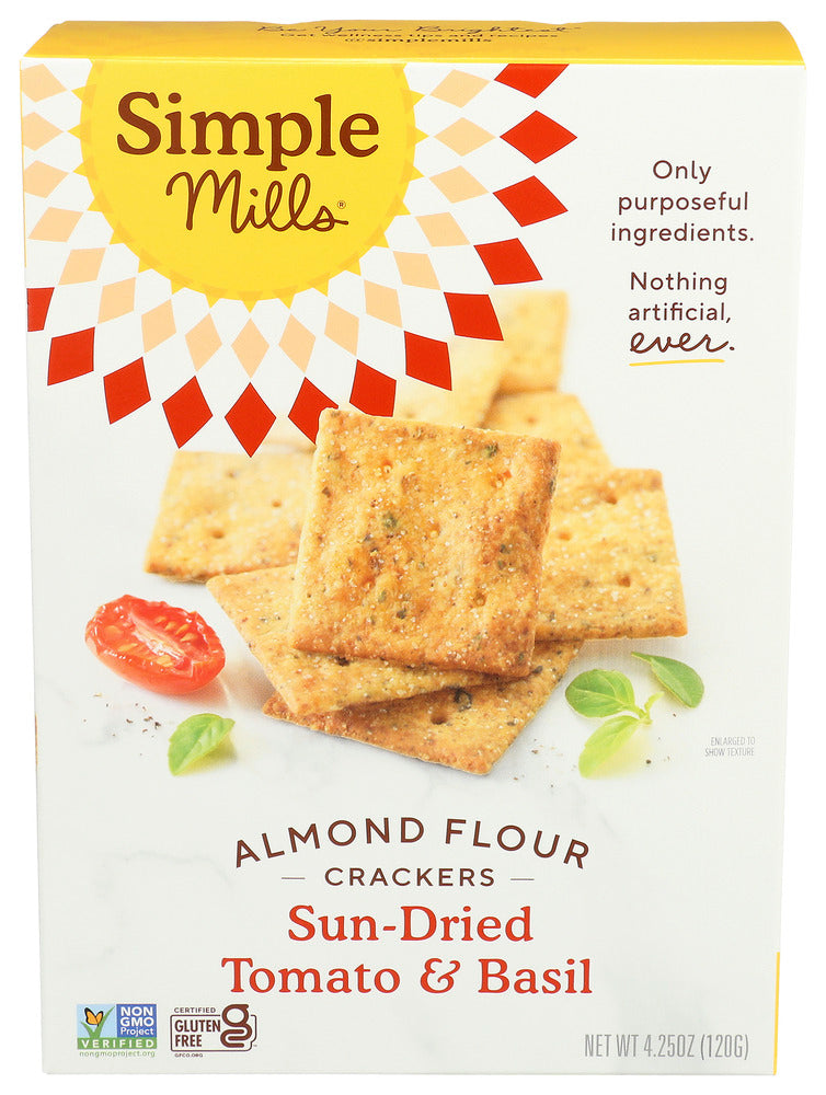 Simple Mills Almond Flour Crackers Sun-Dried Tomato & Basil - 4.25 oz