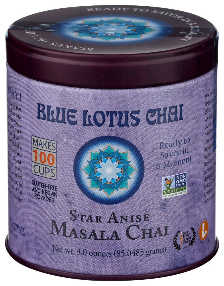 Blue Lotus Chai Star Anise Masala Chai - Exotic Spiced Tea - 3.0 oz